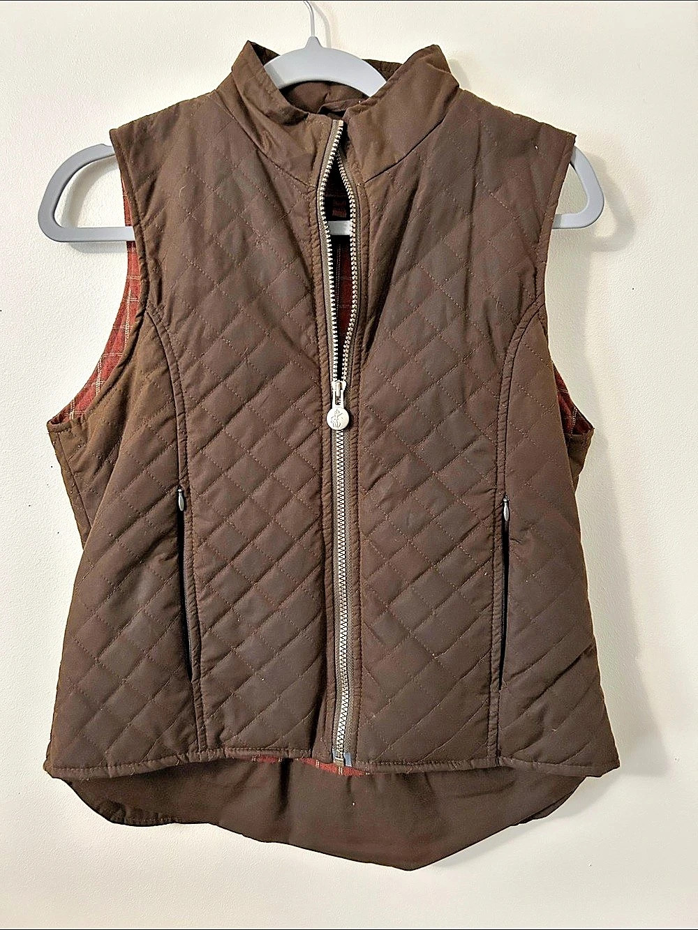 Outback Trading Company Bush Outfitter Vest Quilted Brown & Red Small